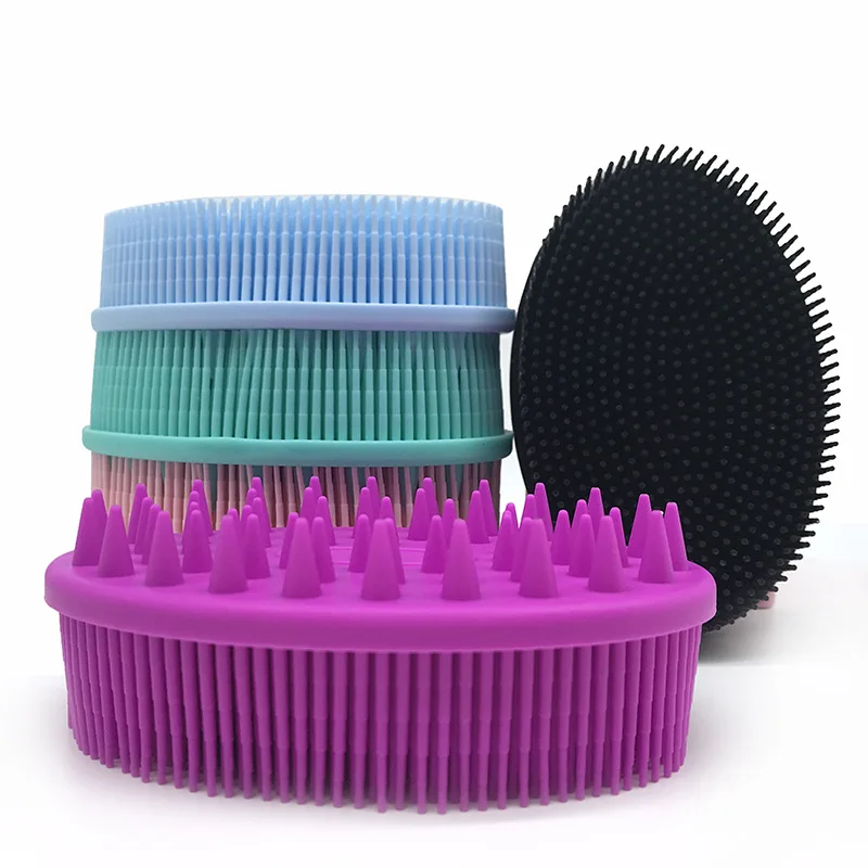Cepillo de silicona suave para bebé y adulto, accesorio Exfoliante para ducha, baño, masaje de cabeza y champú
