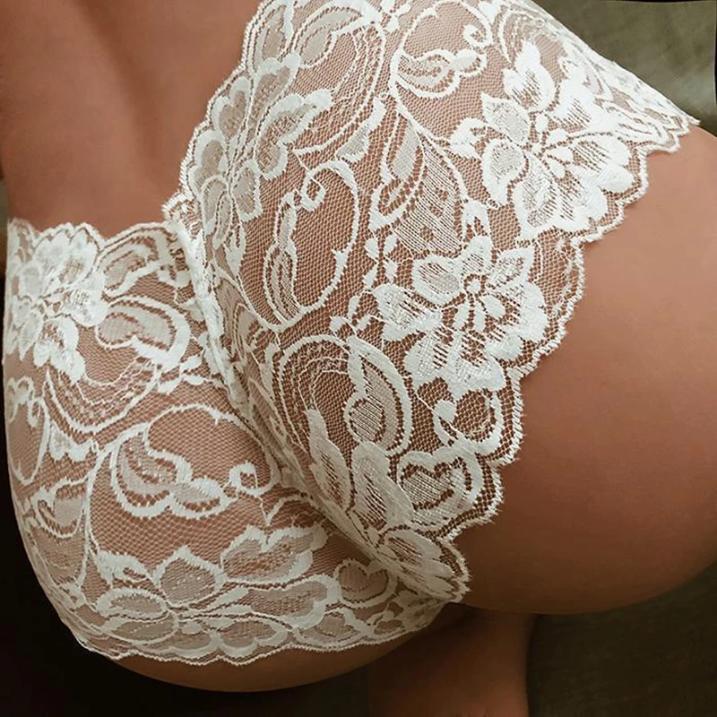 Tanga de encaje para mujer, bragas de cintura baja, ropa interior transparente Sexy, bragas para mujer, lencería interior