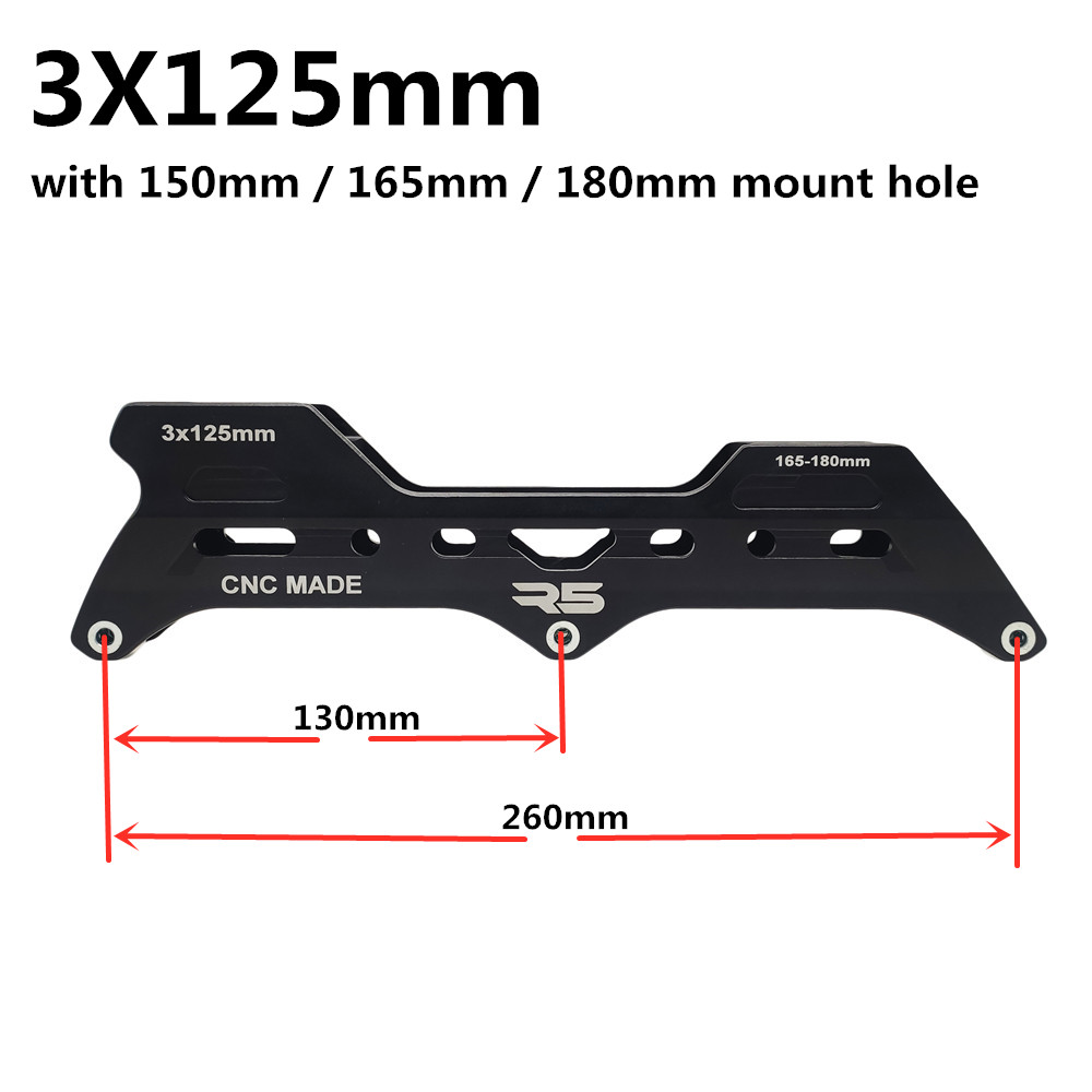 R5 Blance 3*110mm 246mm 3*125mm 260mm Inline Skates Frame for Slalom Skates Convert to 3 Wheels Speed Skating Shoes 165mm Alloy