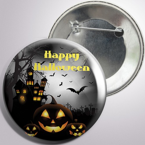 Jarum Rol Lencana Logam Model Hallowen 10 Buah