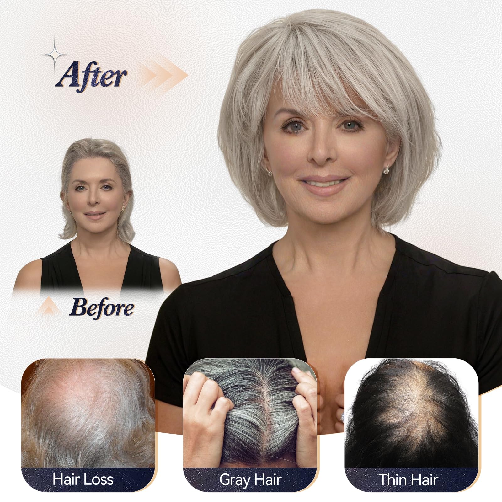 Extensions de cheveux humains Remy noirs naturels, postiche à Base de soie, 4 Clips dans les cheveux avec frange, 10 pouces, pour femmes