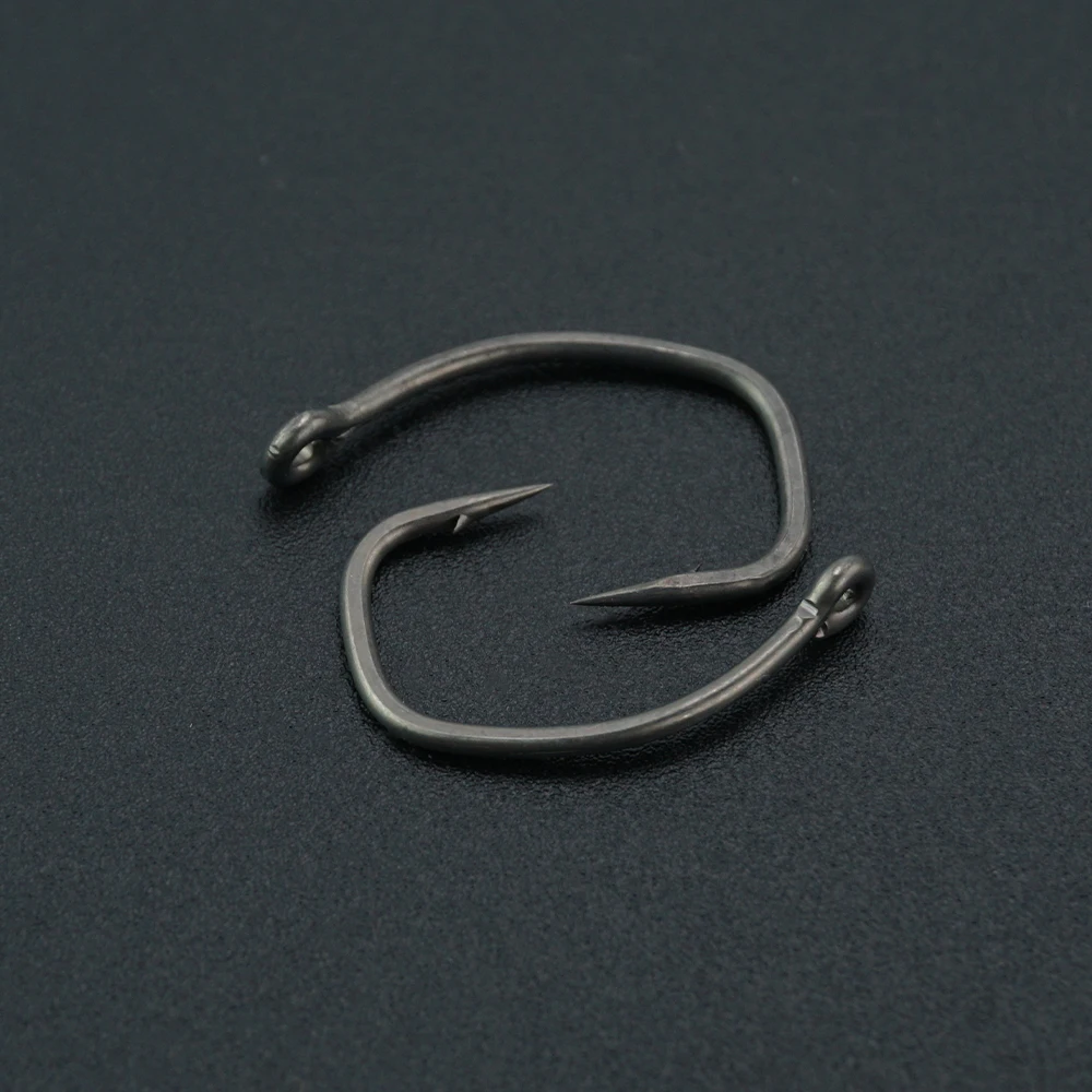 Hirisi 15 Uds anzuelos de pesca de carpa con ojo Micro púa anzuelos de acero alto en carbono recubiertos de PTFE X917 accesorios de pesca