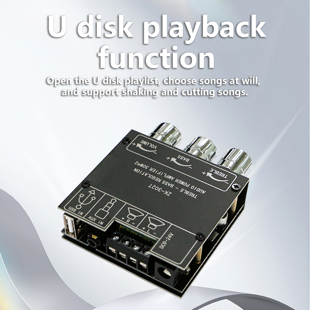 Zk-302t BL Digitale Eindversterker Board Module 2.0 Stereo Dual Channel 30w + 30w Met Hoge En Lage Toon