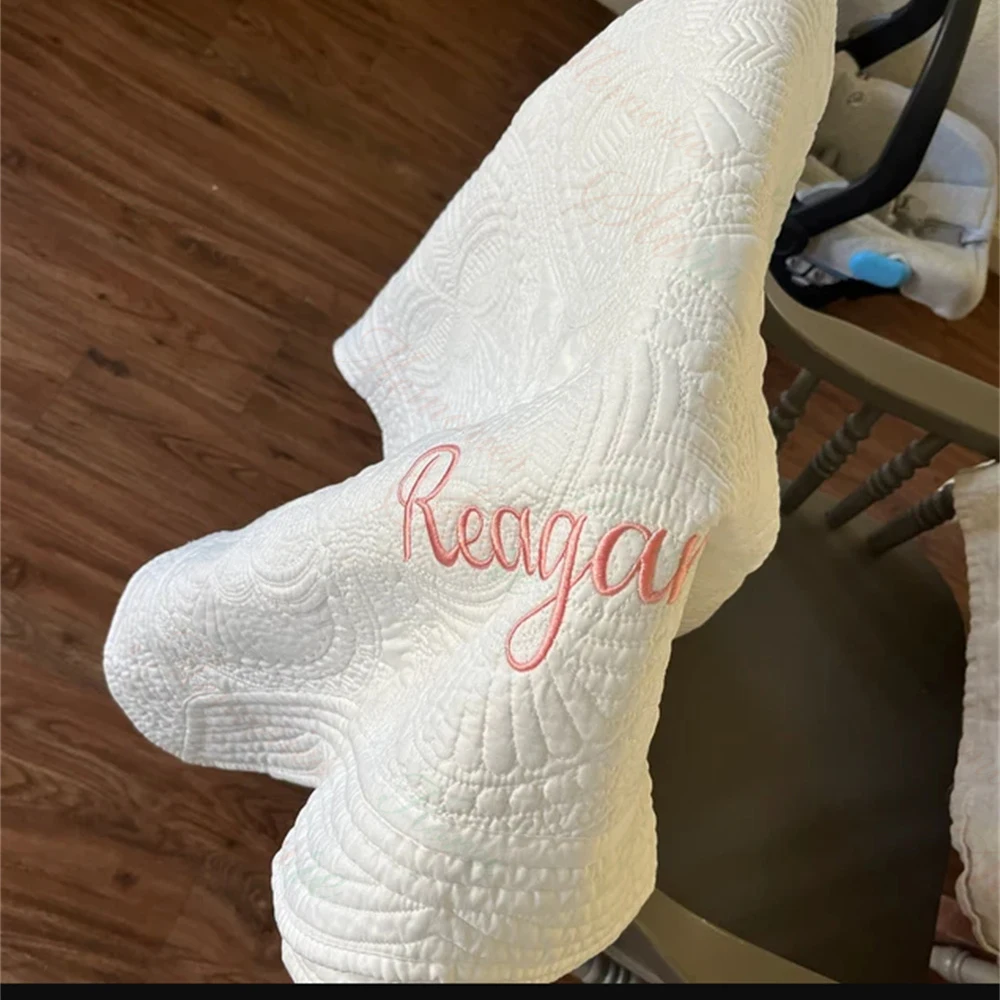 Colchas do berçário do bebê com nome bordado, cobertor personalizado da criança, Monogrammed, presente recém-nascido, meninos e meninas