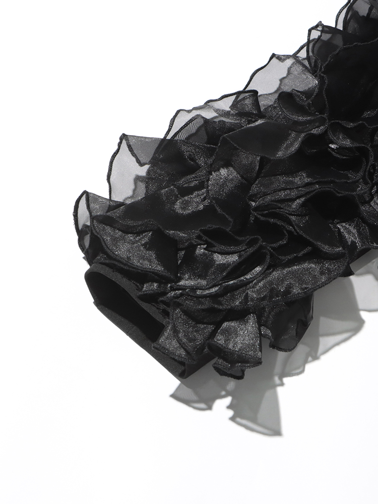 TWOTWINSTYLE Patchwork Ruffles Chic Blazers สําหรับผู้หญิง Notched คอยาวแขนยาว Spliced กระเป๋า Designer Blazer หญิงแฟชั่น