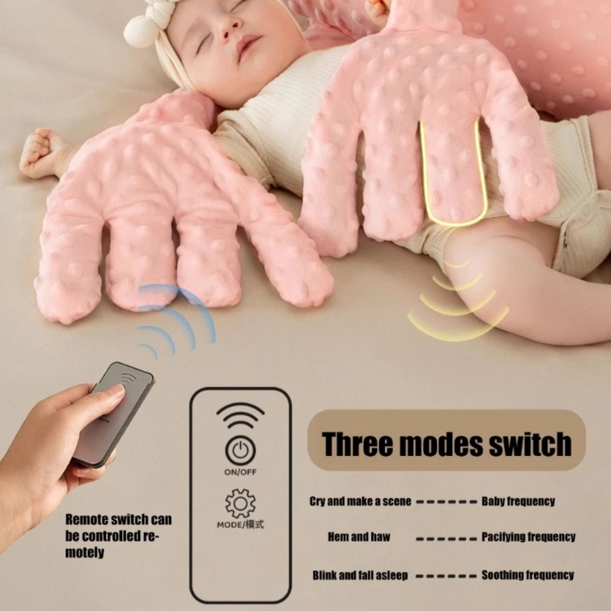 Oreiller électrique pour bébé, compagnon de sommeil, humeur apaisante, paume, télécommande, oreiller d'allaitement pour nouveau-né