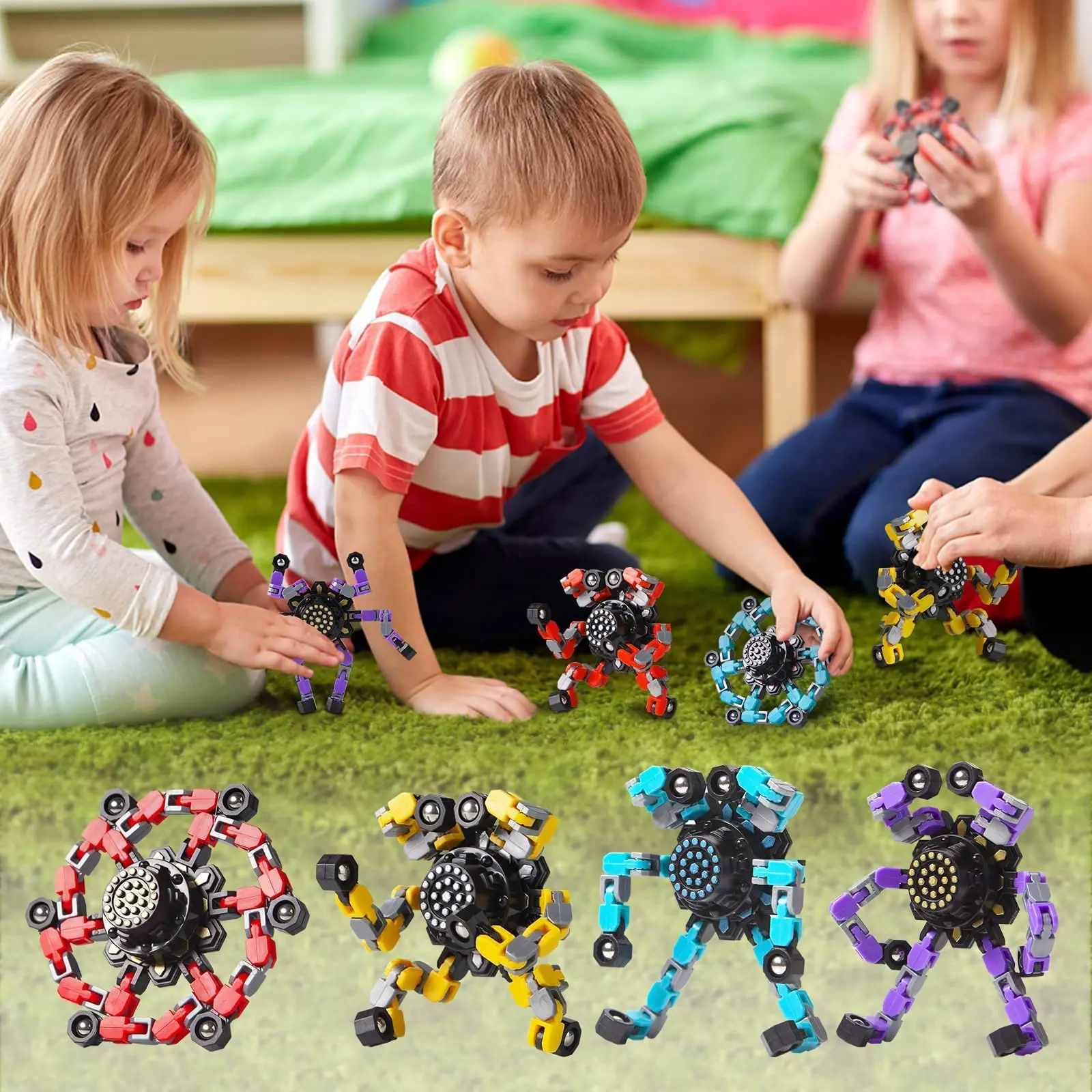 เรืองแสง Fidget Spinners ความเครียดบรรเทา Sensory ของเล่นสําหรับชายและหญิงปลายนิ้ว Gyros สําหรับ ADHD ออทิสติกสําหรับของขวัญ