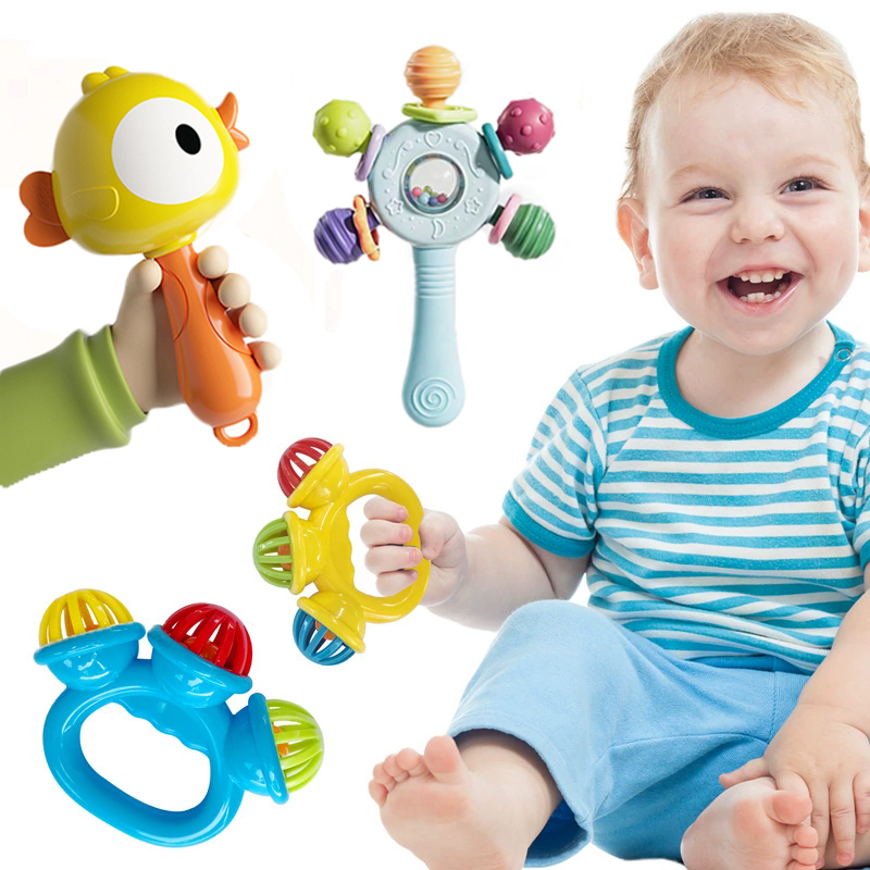 Sonajero de juguete para bebé de 0 a 6 y 12 meses, sonajero sensorial de desarrollo, juguetes educativos para bebés recién nacidos, sonajero de dentición suave, juego de juguetes