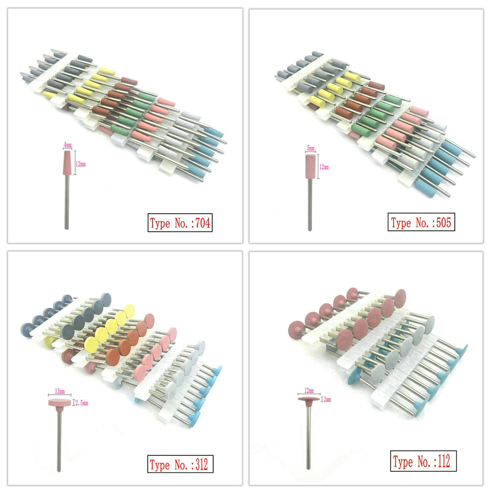 10 шт./компл., 2,35 мм, стоматологические полировальные машинки из силиконовой резины, боры для отбеливания зубов, сверло для полировки зубов, сверло для ногтей