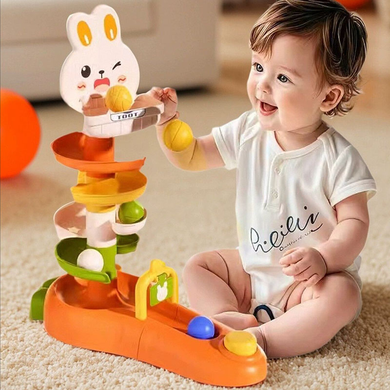 Juguetes Montessori para bebés, bola rodante, torre de pila, entrenamiento de habilidades para los dedos, juegos de desarrollo educativo, torre de apilamiento giratoria para bebés
