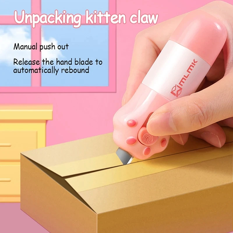 Cat Paw Thermal Paper Correction Fluid with Knife Parcel Box Opener Home Anti Peep Identity Information Privacy Protector Eraser