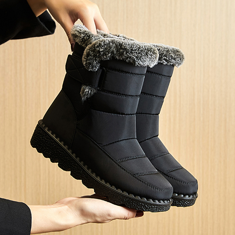 Botas de neve femininas macias botas plataforma senhoras sapatos de pele manter botas quentes senhoras novo plus size botas mujer sapatos de inverno