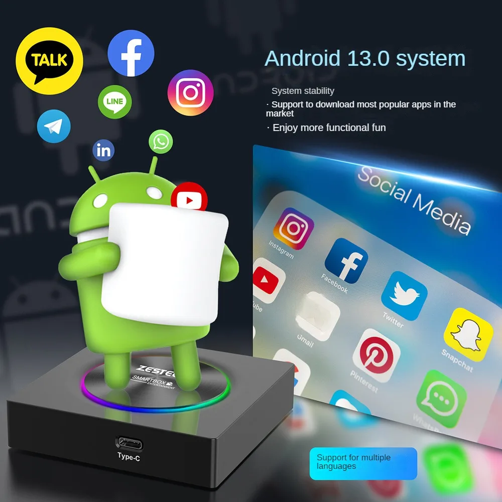 Android 13 TV CarPlay AI Box adaptador inalámbrico Carplay Android Auto tienda integrada para Youtube Netflix sistemas de inteligencia de coche
