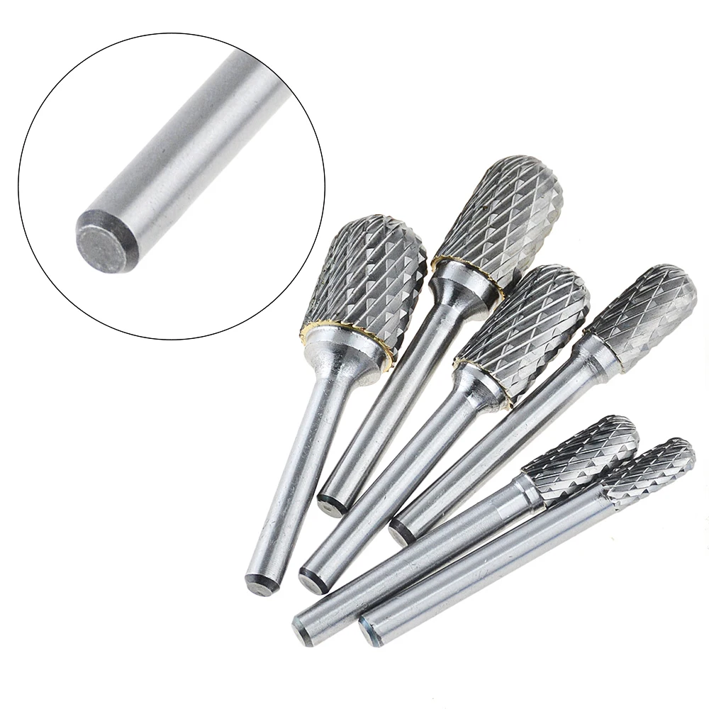 C-Type Alloy Rotary File ทรงกระบอก Double Groove เหล็กทังสเตนหัวเจียรโลหะหยกไฟฟ้าแกะสลักเครื่องตัด