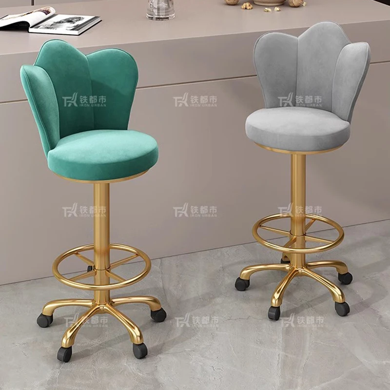 Lange moderne Barstühle, verstellbares Design, luxuriöse Barhocker mit drehbarem Akzent, Wohnzimmer, ergonomische, ästhetische Cadeira-Wohnmöbel