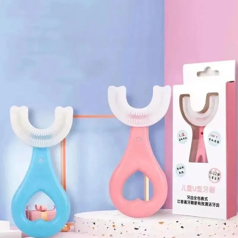 2 stücke U Förmigen Kinder Zahnbürste Baby Zähne Reinigung Bürsten Instrument Kinder Oral Reinigung Zahnbürste Bürsten Werkzeuge
