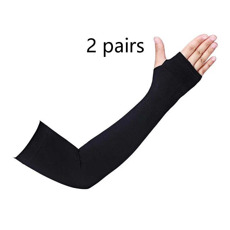 2 pares de fundas de mano protectoras para brazo de conducción al aire libre de verano, color negro