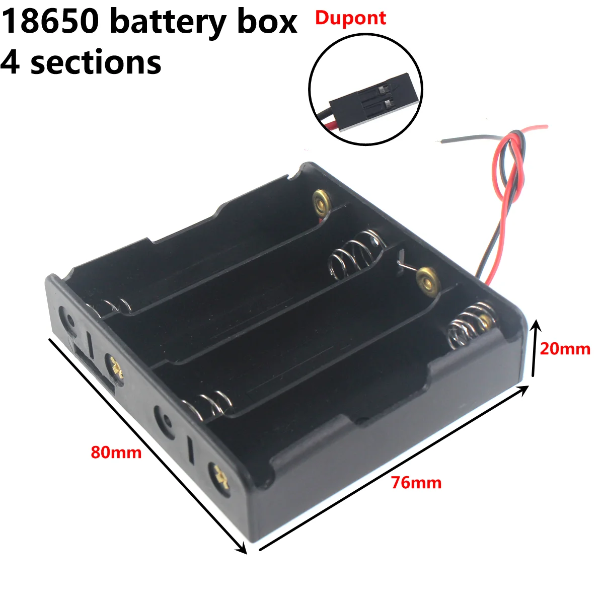 STOP kontak kotak แบตเตอรี่18650ชุดพร้อมปลั๊ก2X 3X 4X XH2.54 SM-2P Dupont DC5.5-2.1 PH2.0 SM2.54
