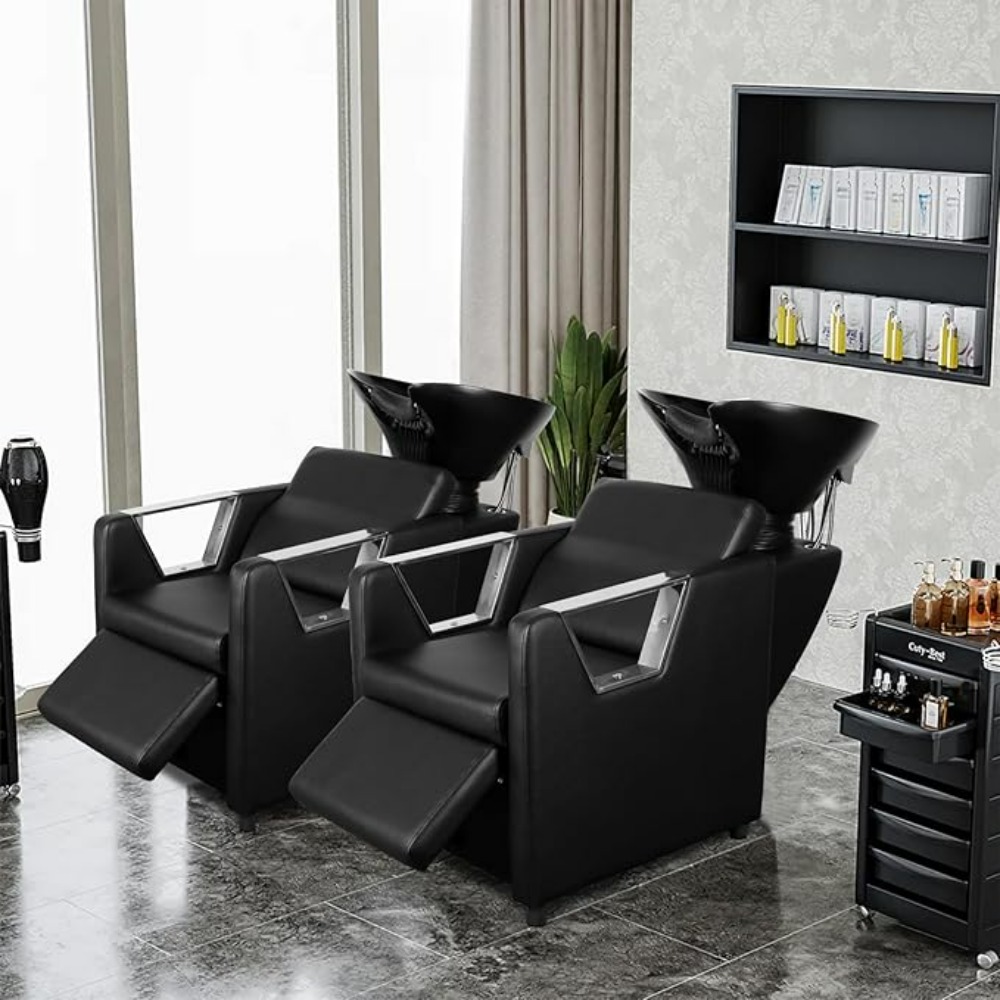 Backwash Chair Adjustable ABS Plastic Shampoo Bowl Sink with Leg Support for Spa Beauty Salon for Spa Beauty, Hair Stylist