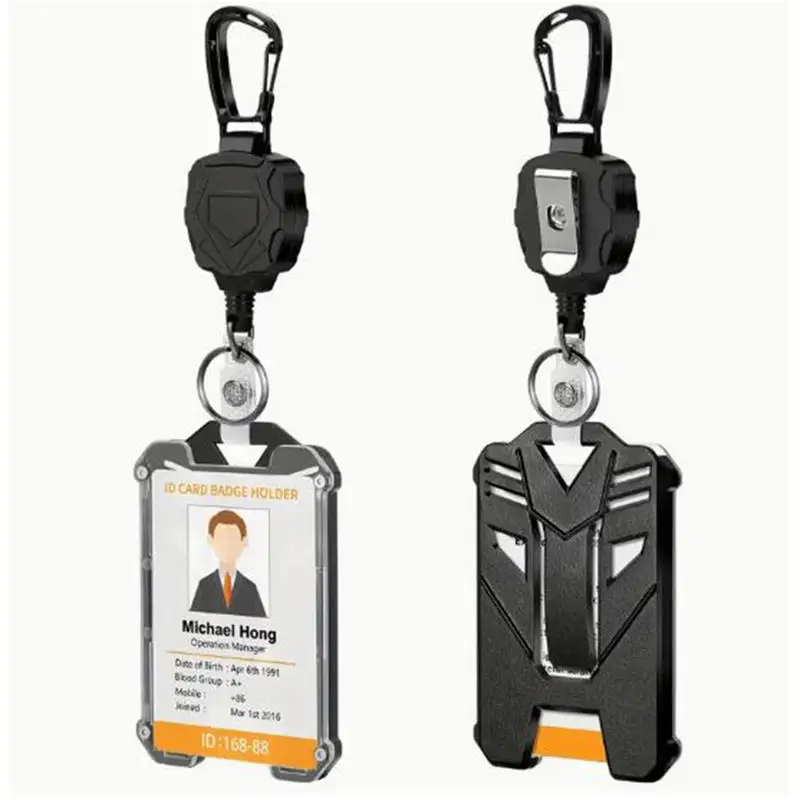 Clip per bobina per badge Custodia per carta di credito Custodia per carta bus Porta badge retrattile Clip per badge Porta ID resistente