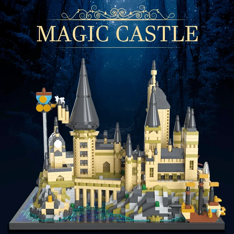 Zauberei Schloss Micro Bausteine Sets Gothic Architektur DIY Magic Academy Modell Kit für Kind Erwachsene Junge Mädchen Geburtstag Geschenke