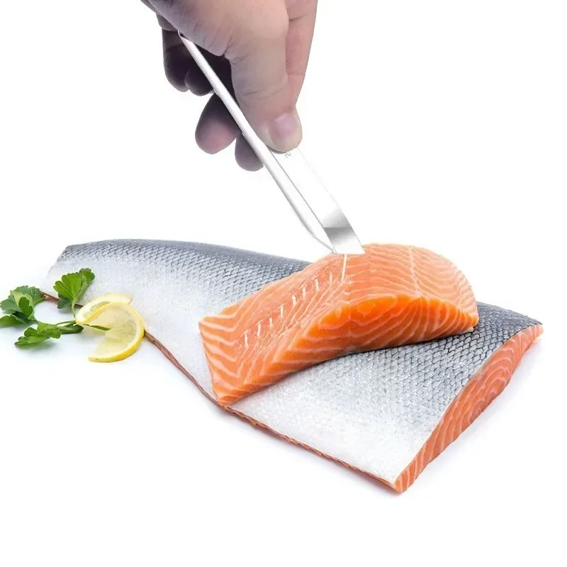 อุปกรณ์ครัวสแตนเลสเกล็ดปลาขูด Graters Fast Remove ทําความสะอาดปลา Peeler Scraper กระดูกปลาแหนบเครื่องมือ Gadge