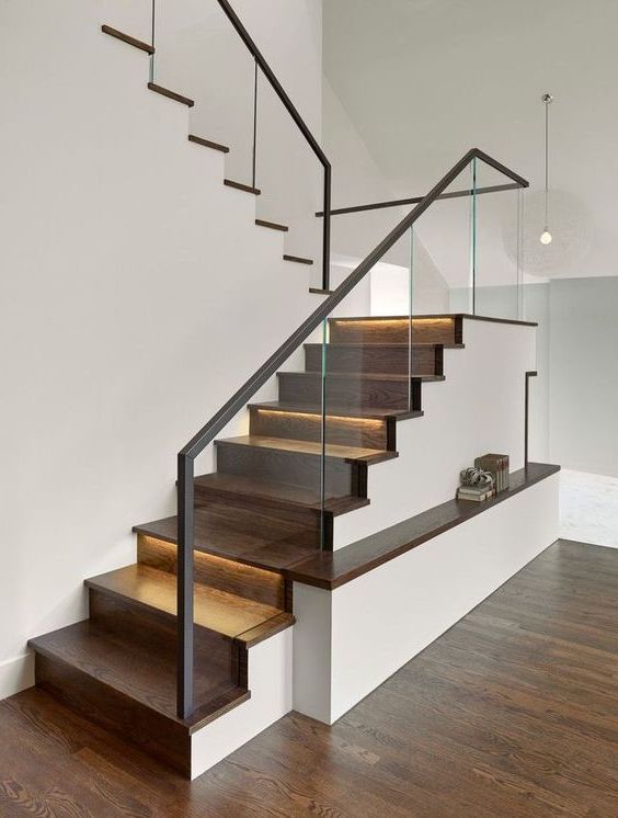 Outdoor Deck Stair Glass Railing Balcony Frameless Glass Balustrade System Glass Handrail LED Light Aluminum U Channel Railing