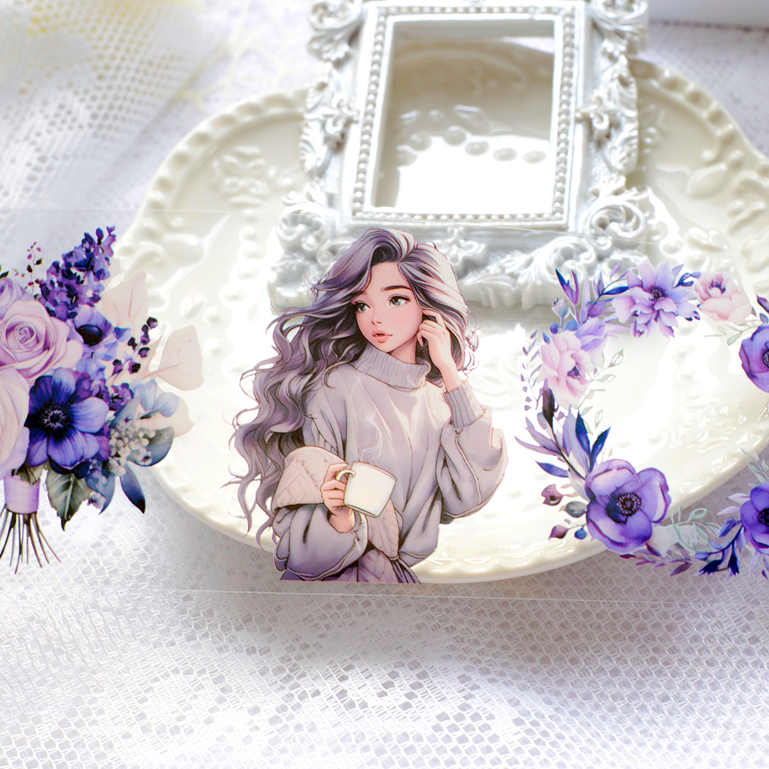 Journamm 70 ミリメートル * 2 メートルペットフラワーガールテープ DIY スクラップブッキング装飾フォトアルバムコラージュジャンクジャーナル材料プランナー美的テープ