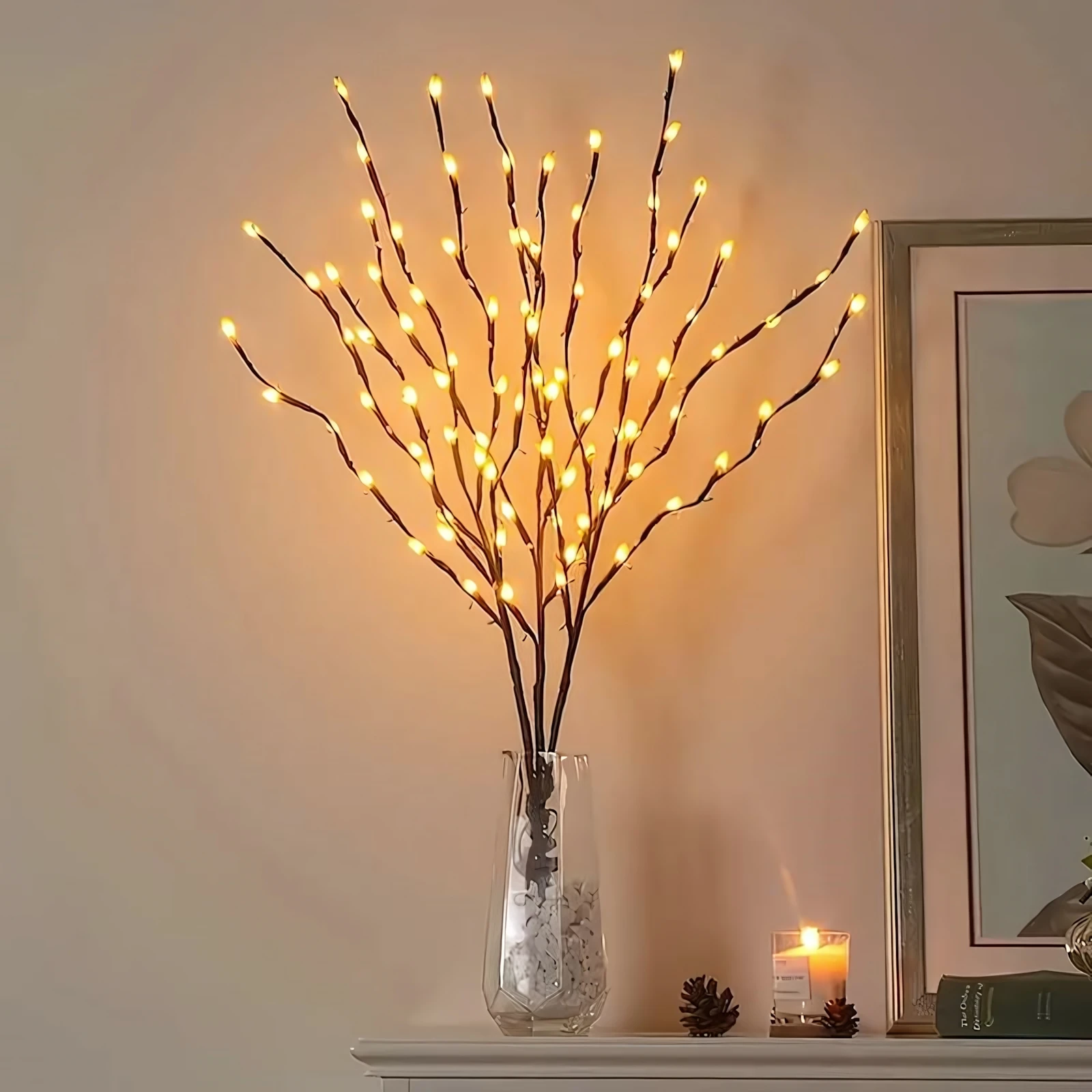Oświetlenie LED na choinkę na baterie — zginane, wysokiej jakości, wielokolorowe, dekoracje do domu i na imprezę, 20 diod LED