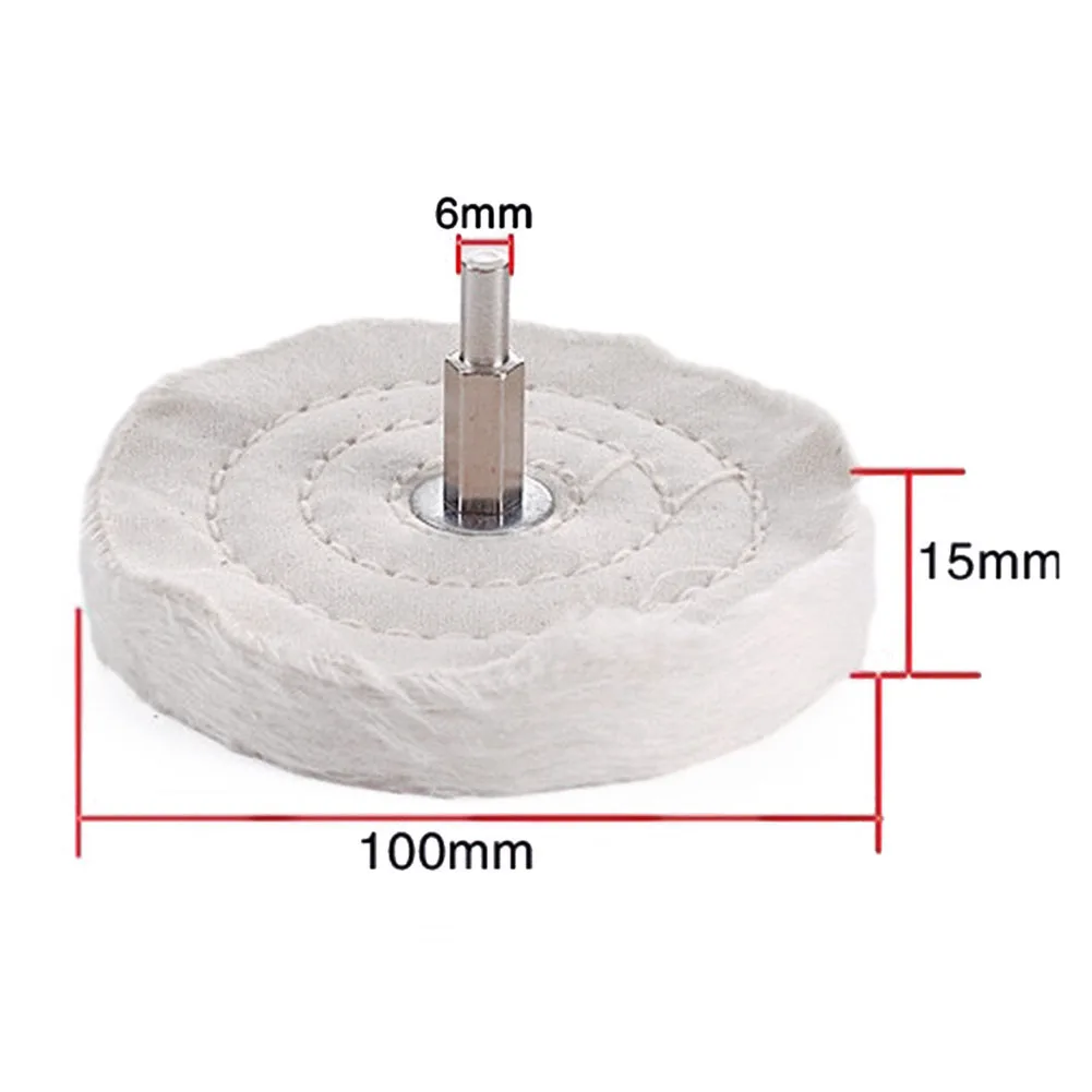 Roda de polimento de 4 polegadas，polir alumínio，polimento de inox，Algodão Polimento Roda Pad para Powerbattery Broca, lustrando moedor, aço inoxidável e produtos de alumínio, 4 ", 100mm