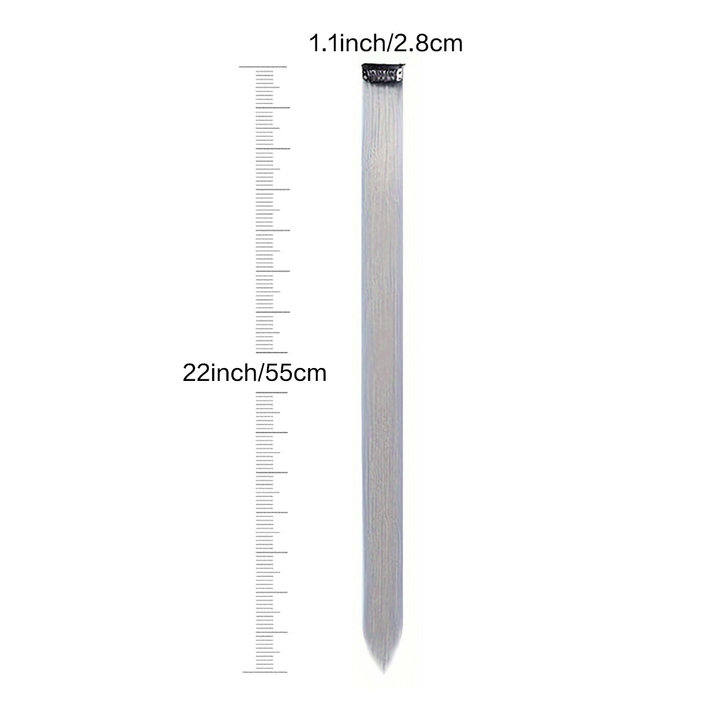 6 unidades/pacote clipe em extensões de cabelo colorido festa destaques para meninas 22 polegadas multi-cores cabelo reto sintético postiços