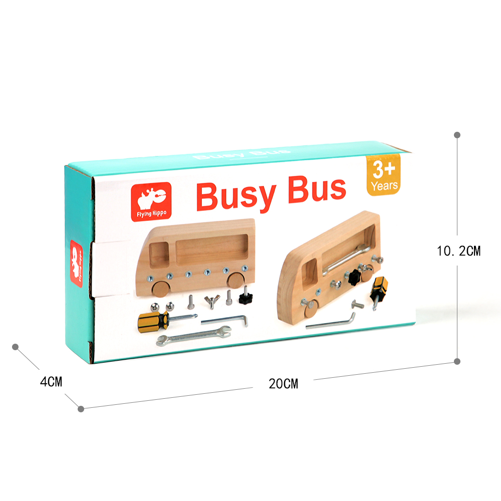 Nut Disassembly Busy Bus Educational Children's Toys Kids Birthday Gift Screw Car Model Screw Boys Creative Tool Assembled Toy