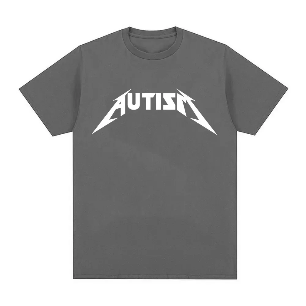 自閉症メタルロックミーム Tシャツ男性女性ファッションヒップホップ半袖特大 Tシャツ夏のスポーツルーズ Tシャツトップス