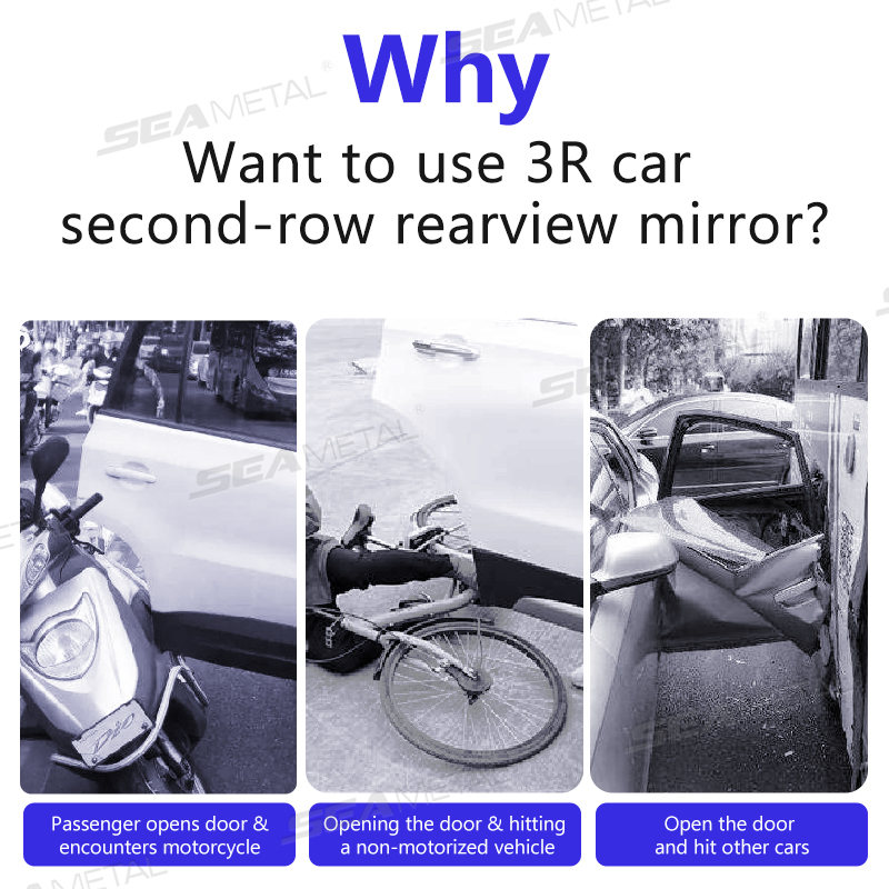 SEAMETAL 車のバックミラー補助死角広角ミラー調整可能なミラー車から出る補助観察ミラー