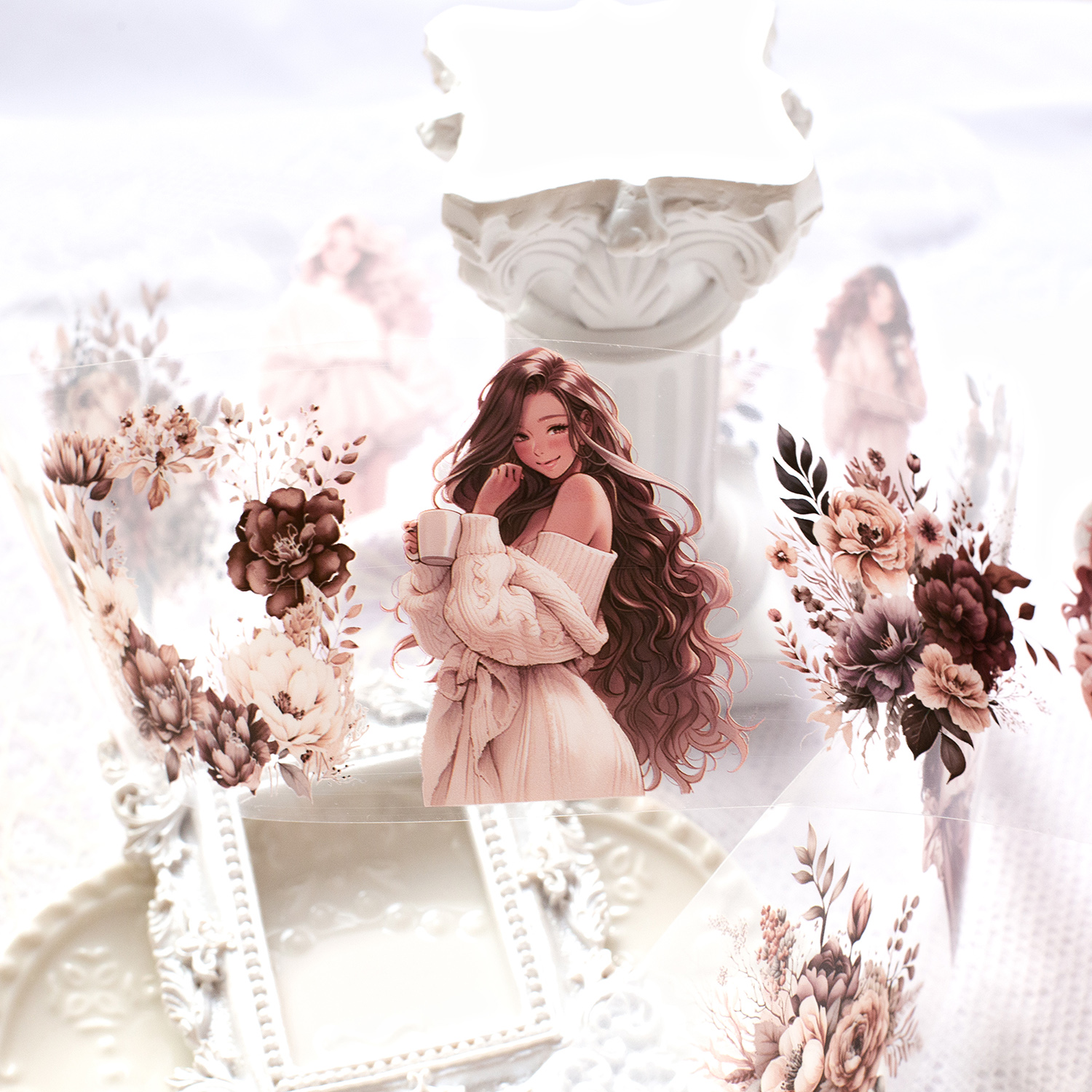 Journamm 70 ミリメートル * 2 メートルペットフラワーガールテープ DIY スクラップブッキング装飾フォトアルバムコラージュジャンクジャーナル材料プランナー美的テープ