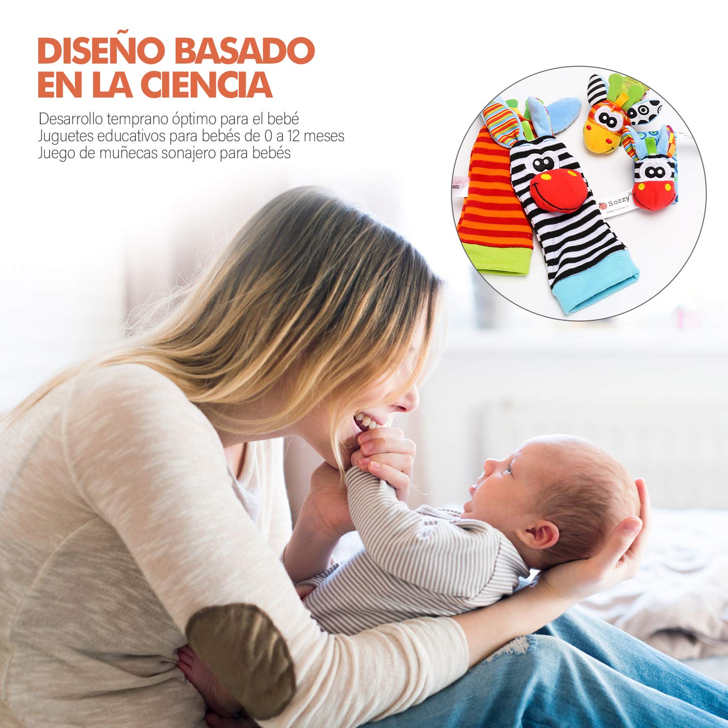 Baby Rattle Socks Toys For Newborn 0 12 Months Play Animal Socks Wrist Strap Rattle Infant Foot Socks Bug Babies Accessory