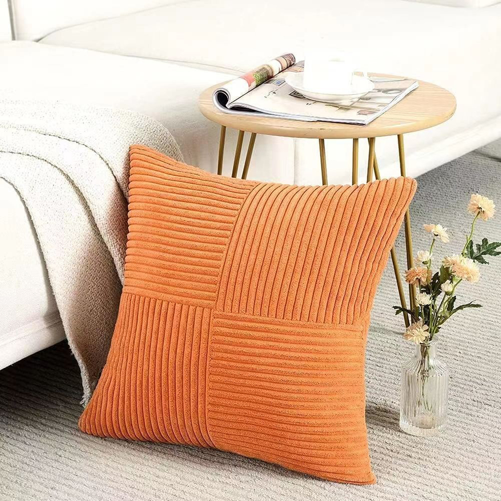 Ferrugem boho lance capa de almofada 18x18 Polegada para sofá cama macio corss veludo retalhos texturizado terracota acento caso almofada