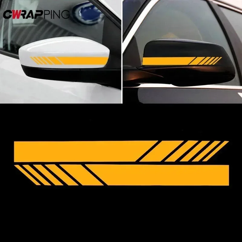 Espelho retrovisor do carro tira reflexiva estilo auto suv vinil adesivo de carro e decalques lado esquerdo direito decalque diy decalques do corpo automático