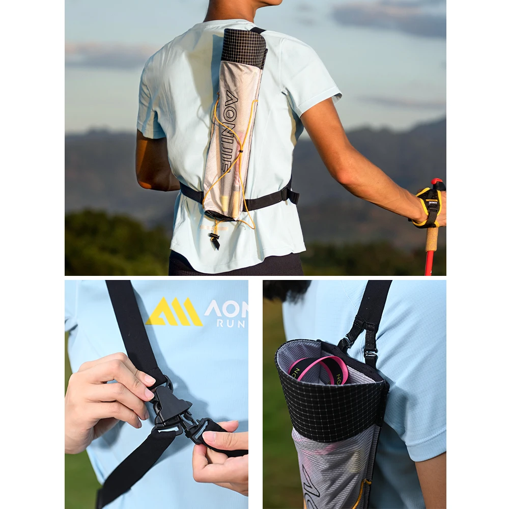 AONIJIE External Trekking Poles Storage Bag Hiking Poles Storage Pouch Easy to Put Take Out Without Shaking for Trail Running
