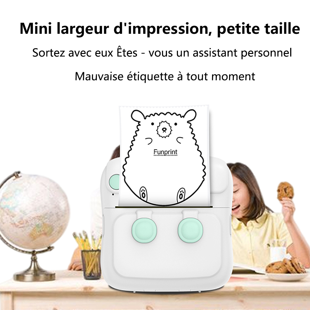 Mini imprimante papier thermique étiquette autocollant adhésif coloré papier auto-adhésif pour sans fil Bluetooth Photo imprimante sans encre 57mm