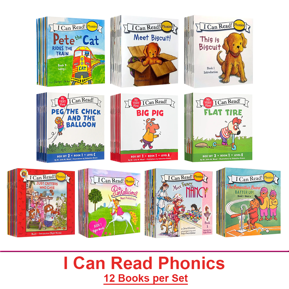 Ich kann Phonics 12 Bücher/Set „Meine sehr erste Bilderbücher lesen“ Englische Geschichte Taschenbuch für Kinder Kinder Baby Montessori Lesen