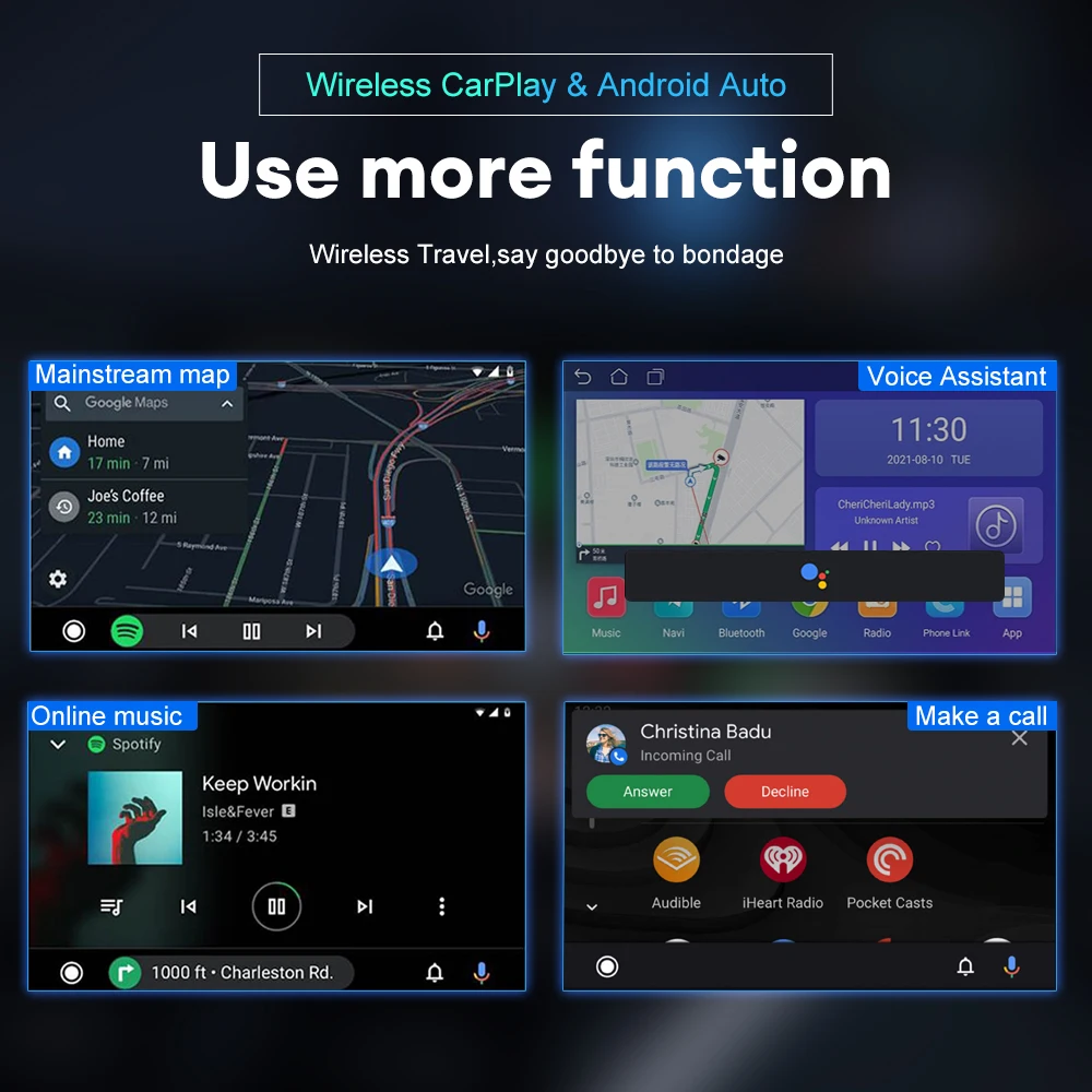 Acodo-Adaptador CarPlay cable a inalámbrico, Dongle inteligente Android Auto, Mini caja Plug And Play, conectividad Bluetooth, interfaz USB
