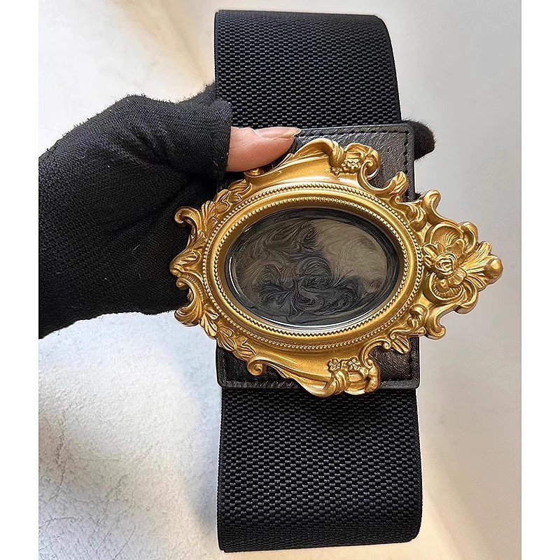 Corsé elástico de cuero genuino Vintage para mujer, cinturón ancho, cinturón femenino, abrigo, pretina, decoración, moda, J196
