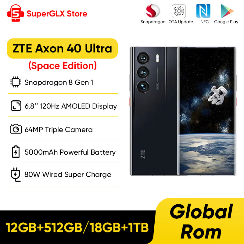 ZTE-teléfono inteligente Axon 40 Ultra Space Edition 5G, con tecnología UDC, Snapdragon 8 Gen 1, Pantalla AMOLED de 6,8 pulgadas, 120Hz, batería de 5000mAh, nuevo