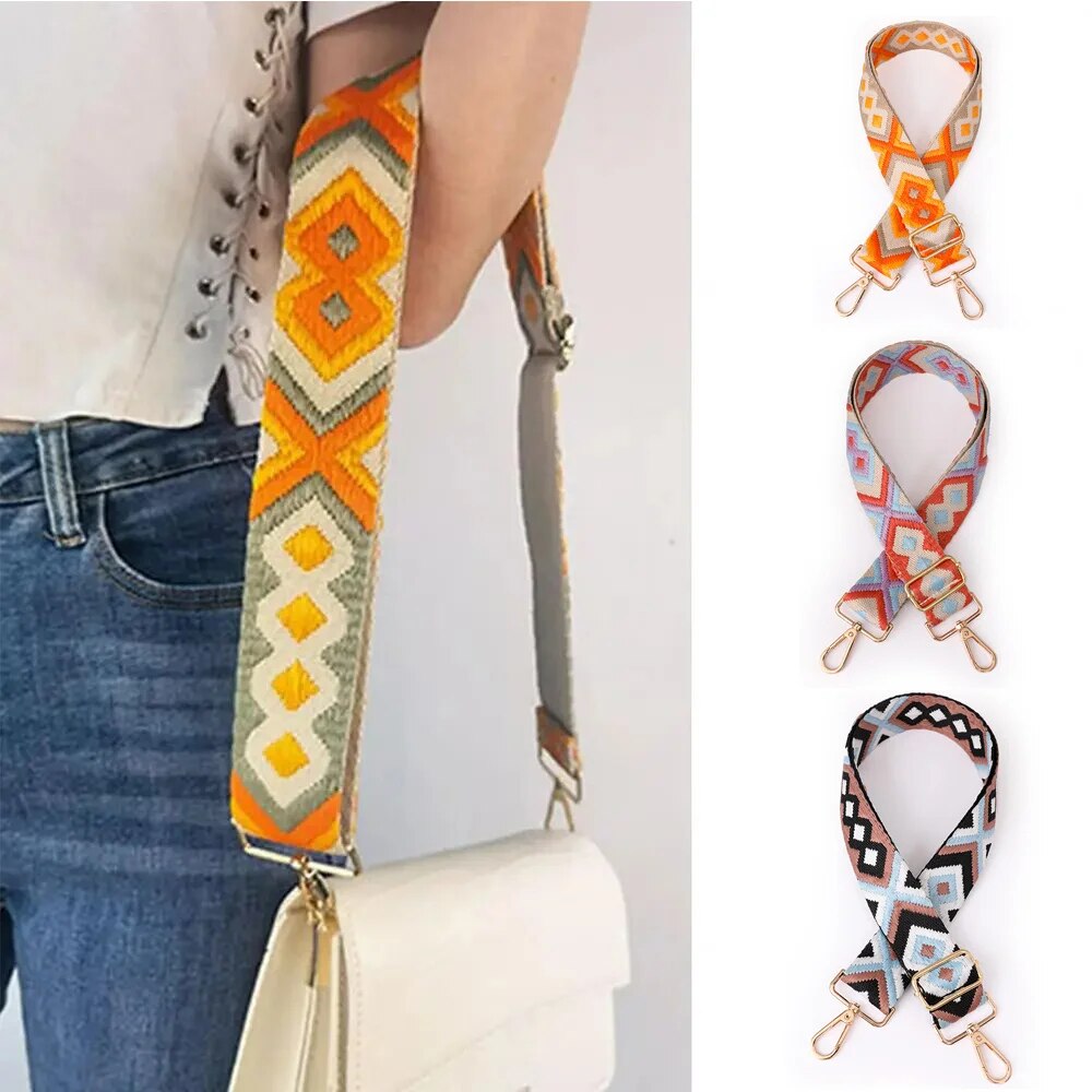 Moda Bordar Strap Women Bag Acessórios Bag Alta Qualidade Bolsa de Ombro Strap Substituição Ajustável Bagstrap Removível 1PC