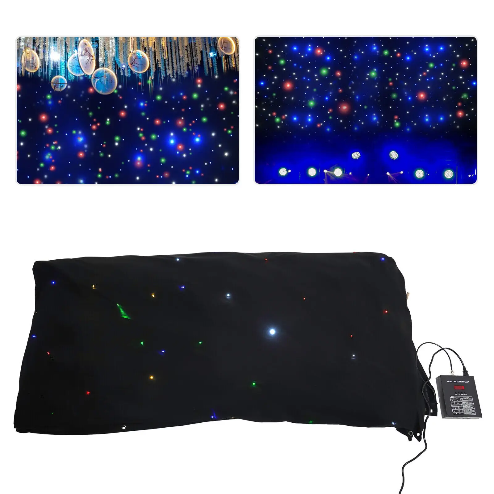 Versatile LED Star Curtain Heat Emission Holes & Splicable Design, Suitable For Stages, Live Rooms With Dazzling Light Effects