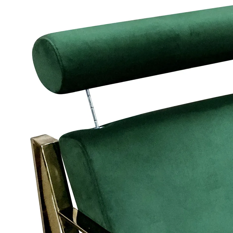 Moderne minimalist ische goldene Edelstahl Lounge Chair Modell Zimmer Designer Samt Stoff einzelne kleine Sofa