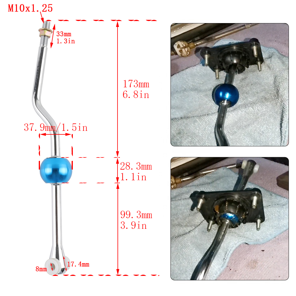 アルミ短焦点シフター M10X1.25 ショートシフターギアレバープジョー 206 99-00