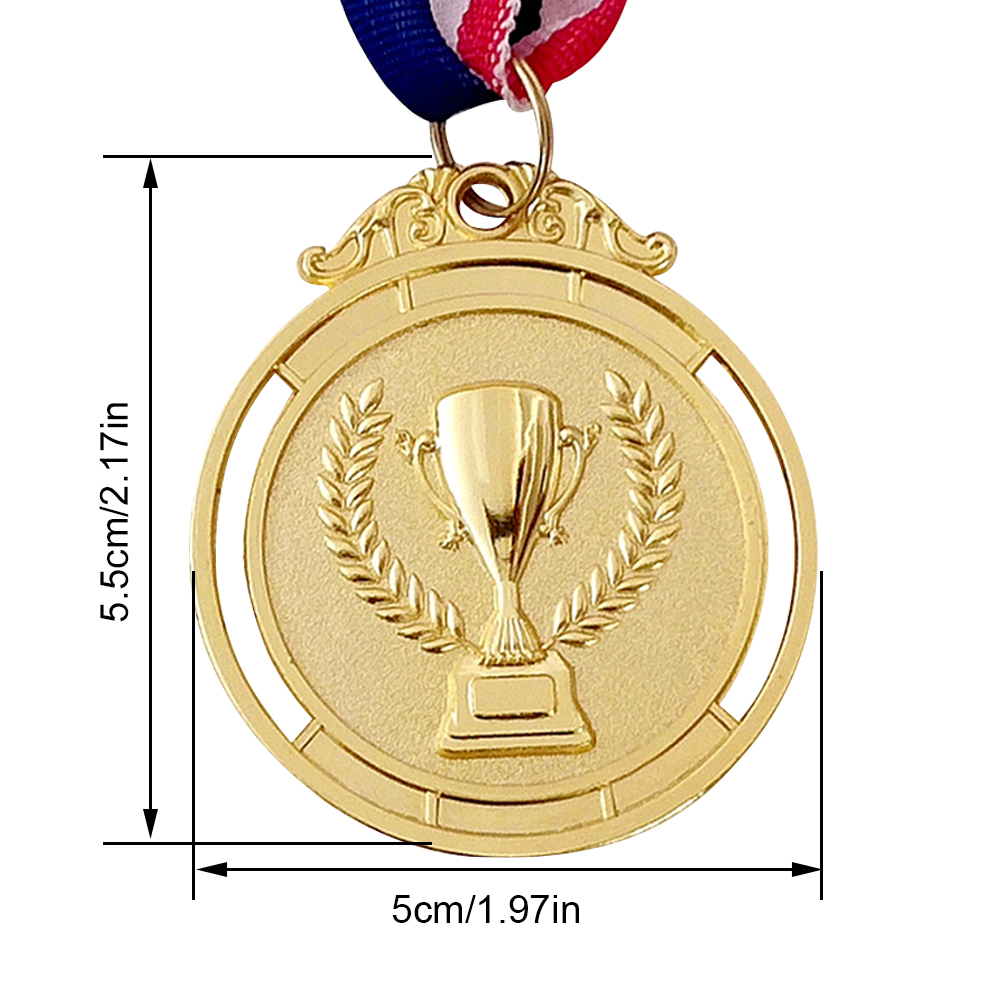 50-10 STUKS Zinklegering Ronde Winnaar Medailles 2 "Goud Zilver Brons Award Medaille met Neklint 1e 2e 3e Prijzen Winnaar Prijs Aanwezig