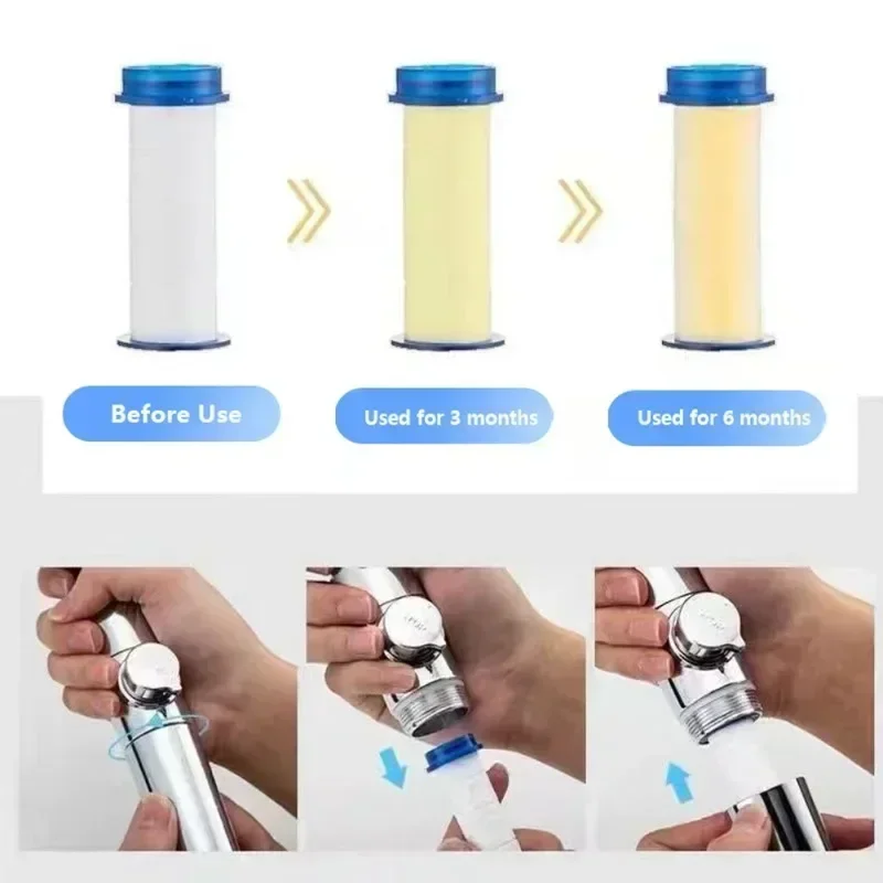 Juego de 5 uds de cabezal de ducha de repuesto, filtro de algodón PP, purificación de agua, accesorios de baño para limpieza Universal de agua de ducha